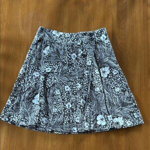 Ann Taylor White and Brown A-Line Skirt